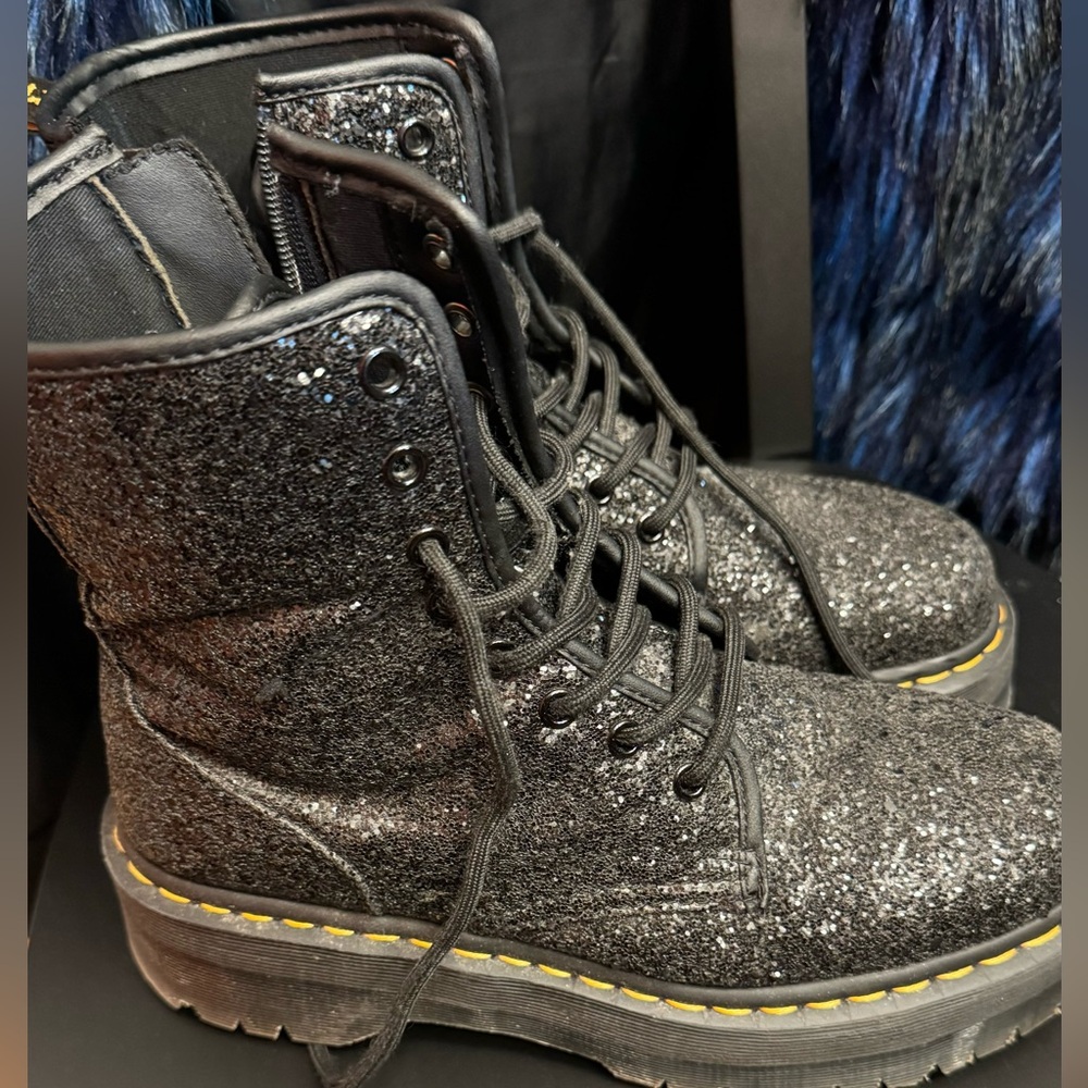 Black Glittery Doc Martens 9 US M 10 W Great condition, minor wear here & there